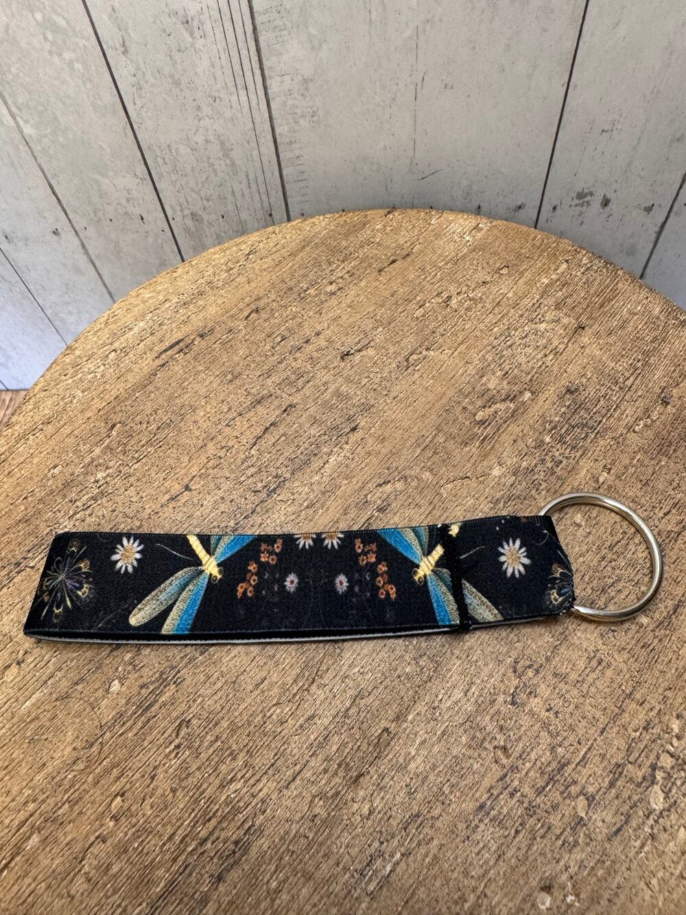 Black Dragonfly Wristlet Strap Phone Strap Keychain Keyholder